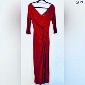 Vintage Lauren Ralph Lauren Evening- Red fitted maxi elegant gown.Size 8P